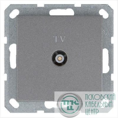 Розетка телевизионная оконечная TV Ф9.5мм механизм алюм. Jasmart G6001S