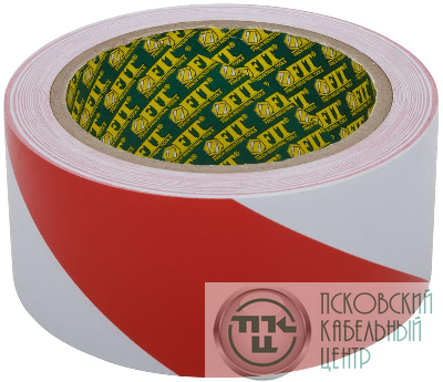 Лента разметочная клейкая 50ммх25м красн.-бел. FIT 11858