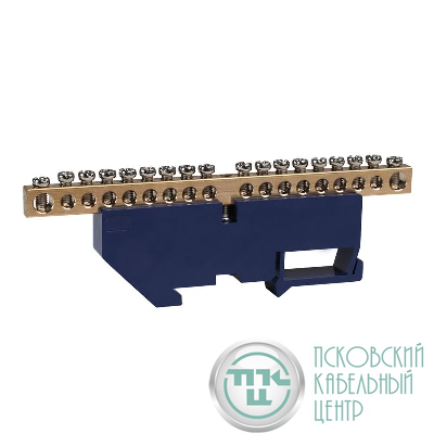 Шина нулевая с изолятором OptiKit BB-D-N-DIN-18-6х9 син. КЭАЗ 277846