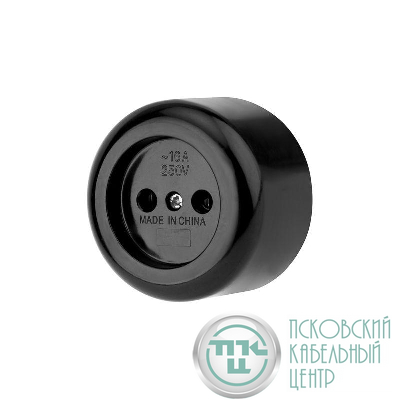 Розетка штепсельная карболитовая открытой уст. б/з 16А черн. Rexant 11-8980