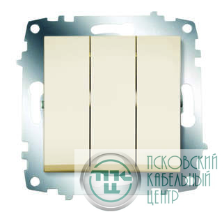 Выключатель 3-кл. 1мод. СП Cosmo 10А IP20 механизм крем. ABB 619-010300-254