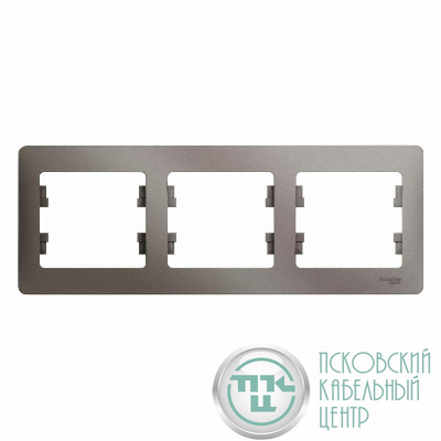 Рамка 3-м Glossa горизонт. платина SE GSL001203