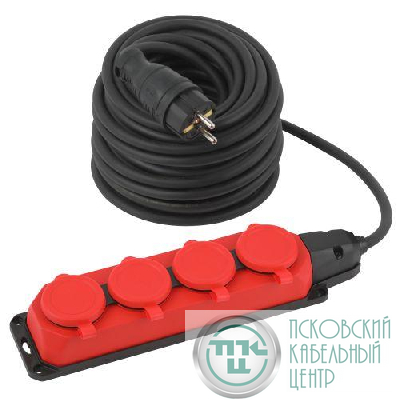 Удлинитель 4х30м с заземл. IP44 КГ 3х1.5 каучук UK-4e-3x1.5-30m-IP44(KG) Эра Б0057588