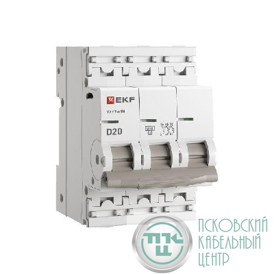 Выключатель автоматический модульный 3п D 20А 6кА ВА 47-63N PROxima EKF M636320D