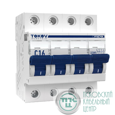 Выключатель автоматический модульный 4п C 16А 6кА PRIZMA TOKOV ELECTRIC TKE-PZ60-MCBI-4-16-C