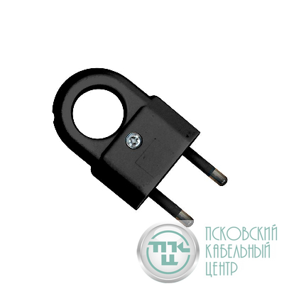 Вилка электрическая 6А 250В плоская с ушком без. заземл. черн. (еврослот) UNIVersal А1030