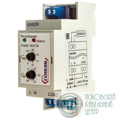 Термостат для управления системой электрообогрева на кровлях/площадках по темпер. воздуха EXTHERM Th-roof