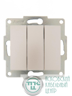 Выключатель 3-кл. 1п СП Karina 10А IP20 механизм жемчуж./бел. перламутр. LEZARD 707-3088-109
