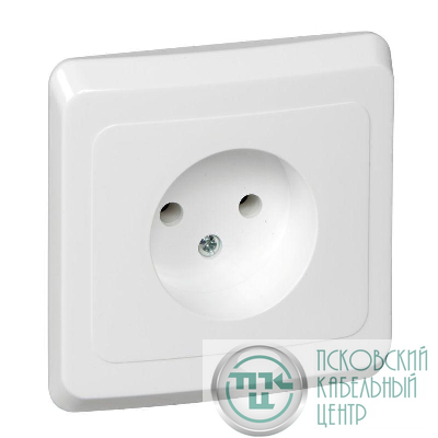 Розетка 1-м СП Этюд 16А IP20 250В без заземл. без защ. шторок бел. SE PC16-001B