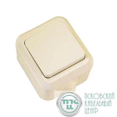 Выключатель 1-кл. ОП 10А IP44 п/герм. крем. Makel 18200