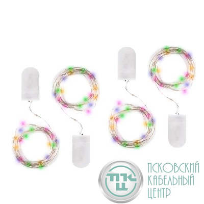 Гирлянда DC-G05-20MS4 20LED RGB 2xCR2032 (в компл.) (уп.4шт) ФАZА 5048058