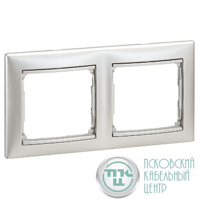 Рамка 2-м Valena горизонт. алюм. IEK 770152