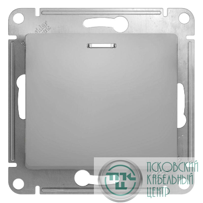 Выключатель 1-кл. СП Glossa 10А IP20 (сх. 1а) 10AX с подсветкой механизм алюм. SE GSL000313