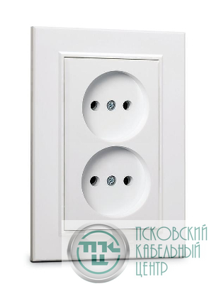 Розетка 2-я б/з СП Karea 16А IP20 бел. Makel 56001017
