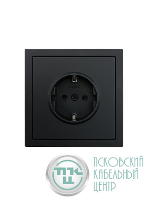 Розетка 1-мест. с защитн.шторк. ПБТ СП ZIMA IP20 10А безвинт. зажим черн. бархат LEZARD 704-4288-124BQC