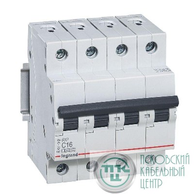 Выключатель автоматический модульный 4п C 40А 4.5кА RX3 ИЭК Leg 419745