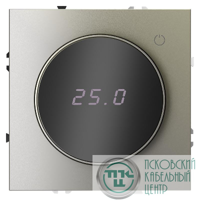 Терморегулятор электронный S70 с индикацией и датчиком для теплого пола механизм шелк Voltum VLS070104