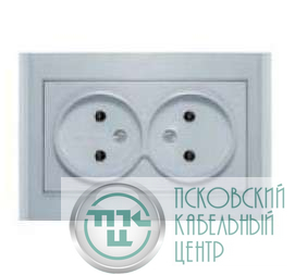 Розетка 2-м СП Бриллиант 16А IP20 без заземл. серебр. UNIVersal 7949766