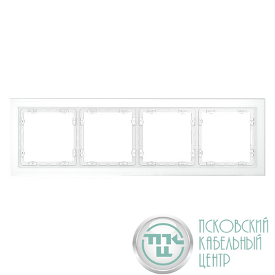 Рамка 4-м S70 стеклян. бел. матов. Voltum VLS110402