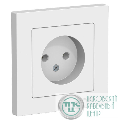 Розетка 1-м СП AtlasDesign 16А IP20 без заземл. в сборе бел. SE ATN000140