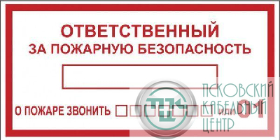 Наклейка "Ответственный за пожарную безопасность" B03 100х200мм PROxima EKF an-4-05