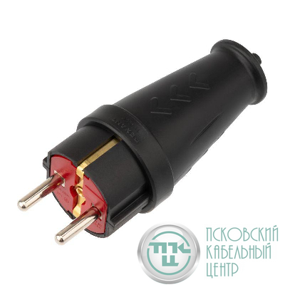 Вилка прямая влагозащ. 16А IP44 с заземл. COMPACT каучук черн. Rexant 111-200
