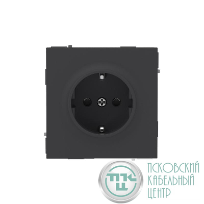 Розетка силовая KANT 2P+E защ. шторки черн. уголь DKC 7012003