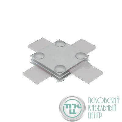 Соединитель крестообразный 3XS-B40 HD для полосы до 40мм с 3 пластинами сталь гор. оцинк. КМ MA0048