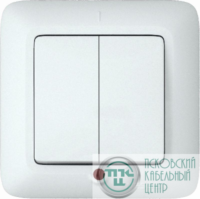 Выключатель 2-кл. СП Прима 6А IP20 с индик. бел. (опт. упак) SchE S56-039-B