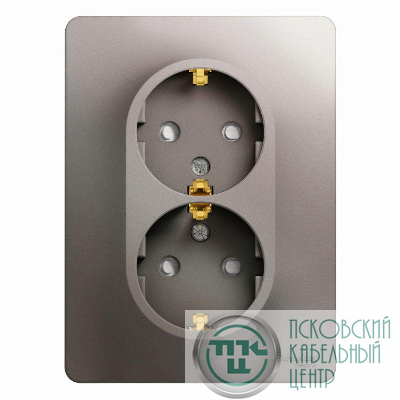 Розетка 2-м СП Glossa 16А IP20 250В с заземл. защ. шторки в сборе платина SchE GSL001226