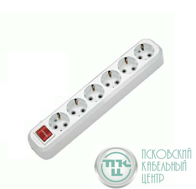 Колодка удлинителя 6-м с заземл. с выкл. Makel MGP231