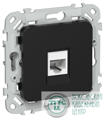 Розетка компьютерная СП FLITE РК5е-1-0-ФлЧ RJ45 кат.5E UTP механизм черн. IEK FI-K12-1-K02