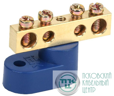 Шина нулевая ШНИ-6х9-4-У1-С на одном угловом изоляторе IEK YNN10-69-4C1-K07