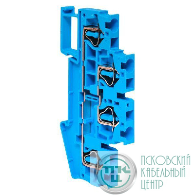 Колодка клеммная ST-4 32А пружинная двойн. син. EKF plc-jxb-st-4-4-2-blue