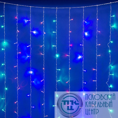 Занавес светодиодный ULD-C3020-384/DTA/RC MULTI IP44 3х2м 384 LED разноцвет. свет. провод прозр. пульт ДУ (в/к) Uniel UL-00008563