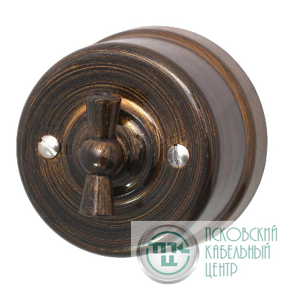 Выключатель 1-кл. пластик бронза Bironi B1-200-25