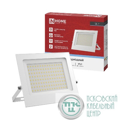 Прожектор светодиодный СДО-7 100Вт 6500К IP65 230В бел. IN HOME 4690612064307