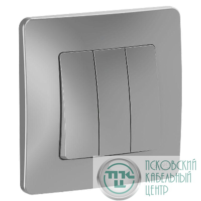 Выключатель 3-кл. СП Blanca 10А IP20 (сх. 1+1+1) 250В алюм. SE BLNVS100503
