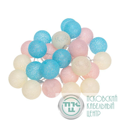 Гирлянда "Тайские фонарики" Перламутр 5м 25LED тепл. бел. питание USB прозр. ПВХ Neon-Night 304-010