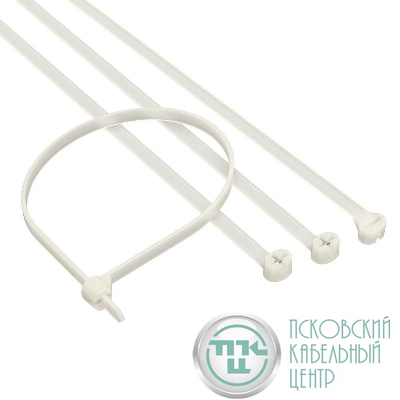 Хомут кабельный 2.5х100 P6.6 бел. с двойным замком (уп.100шт) DKC 21203SR
