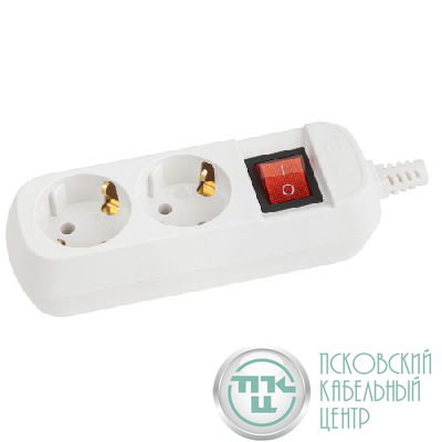 Колодка 2-м KX-2es с заземл. с выкл. бел. Эра Б0071871