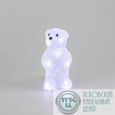 Фигура светодиодная акриловая "Медвежонок" 12х22х13см 10LED бел. 0.5Вт 4.5В IP20 элементы питания 3хAAA (не в компл.) Neon-Night 513-311