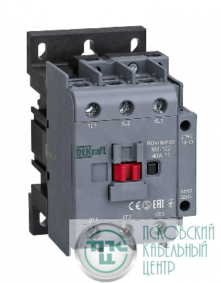 Контактор КМ-102 3п 40А кат. 230В AC 1НО+1НЗ AC-3 AC-4 DEKraft 22006DEK