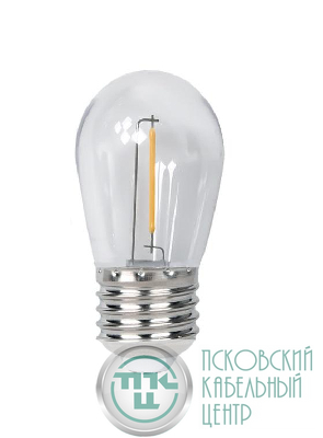Лампа светодиодная филаментная PLED-ECO-S14 1Вт 2700К тепл. бел. CLEAR E27 для Белт-лайт JazzWay 5040625