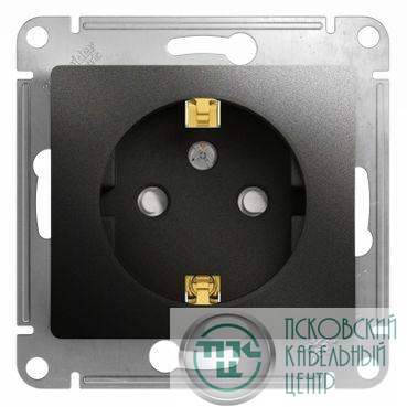 Розетка 1-м СП 1мод. Glossa 16А IP20 с заземл. защ. шторки механизм антрацит SE GSL000745