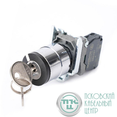 Переключатель модульный SB4 в сборе 22мм 2поз. с фиксацией ключ 2пол 1НО SE SB4BG41