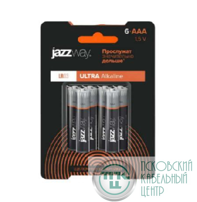 Элемент питания алкалиновый AAA/LR03 Ultra Alkaline BL- 6 (уп.6шт) JazzWay 5057555