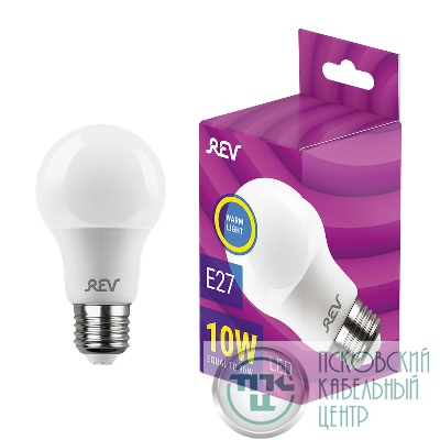 Лампа светодиодная LED-A60-E27-10Вт-2700K 10Вт грушевидная 2700К тепл. бел. E27 750лм 180-240В REV 32266 5