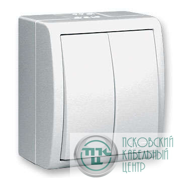 Выключатель 2-кл. ОП Simon 15 Aqua 10А IP54 винтов. зажим бел. Simon 1594398-030