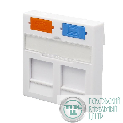 Панель лицевая 2 порта 45х45 Keystone шторки (DIY) SUPRLAN 10-0303-1